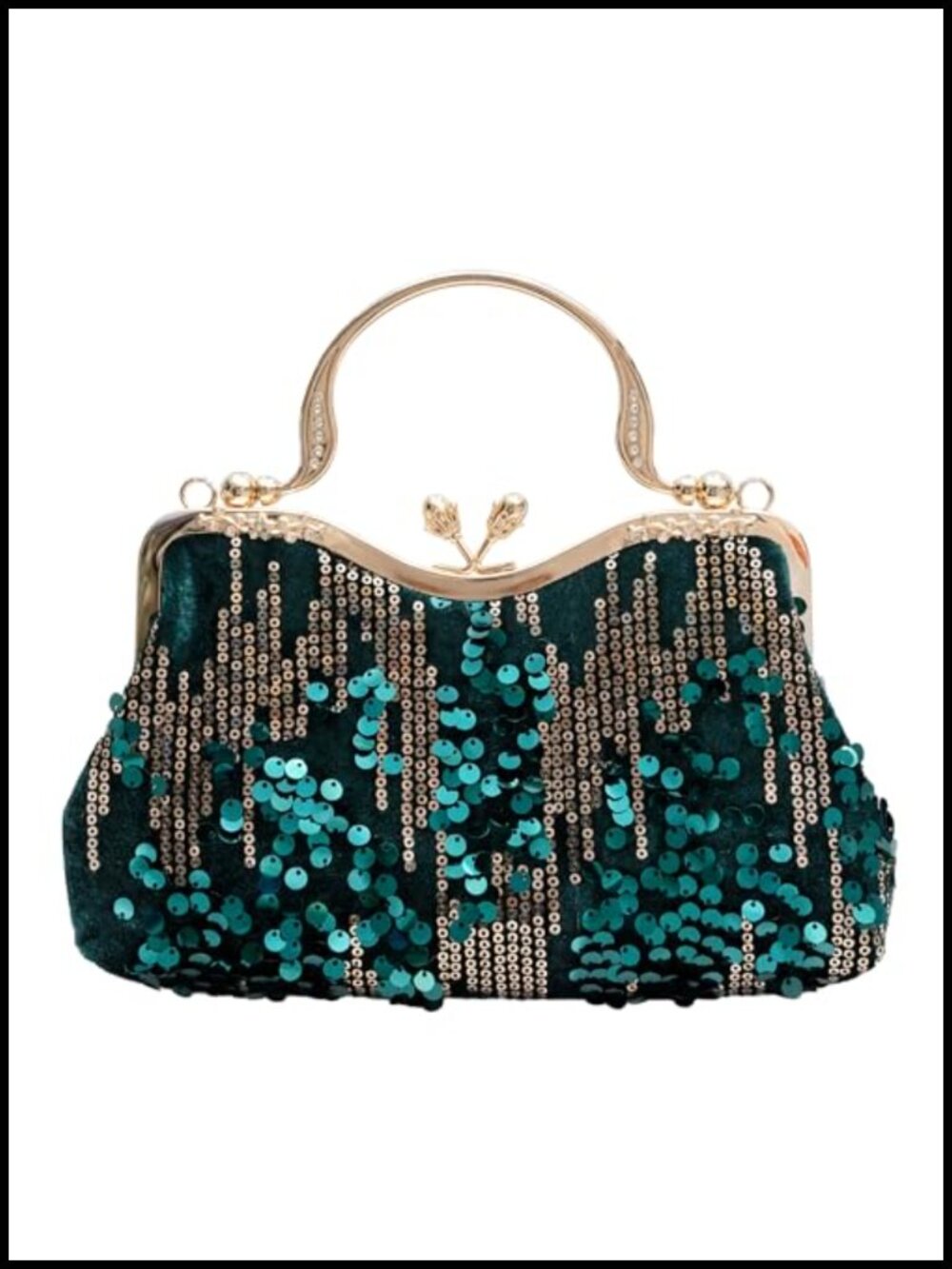 Velvet Sequin Evening Clutch Bag Women Wedding Party Purse